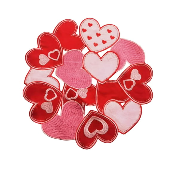 YIMWNYI Valentine’s Day Love Placemats – Embroidered Red Polyester Table Mats for Romantic Dinner, Anniversary, Holiday Gifts, Coffee Table Decor (13.7x13.7in)