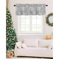 thumbnail image 7 of Christmas Winter Curtain Valance for Windows/Living Room/Kitchen/Bathroom/Café, Short Rod Pocket Tier Curtain Window Treatment Panel Xmas Snowflake Holiday Grey Topper Curtain 42''x18'', 7 of 7