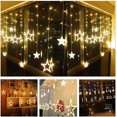 thumbnail image 5 of Twinkle Star 12 estrellas 138 luces LED para cortina, luces para cortina de ventana con 8 modos intermitentes, decoración de Ramadán para bodas (blanco cálido), 5 of 5