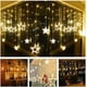 thumbnail image 5 of Twinkle Star 12 estrellas 138 luces LED para cortina, luces para cortina de ventana con 8 modos intermitentes, decoración de Ramadán para bodas (blanco cálido), 5 of 5