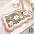 thumbnail image 2 of Alfombra de baño alfombras de baño de 24.0 x 16.0 in, diseño de flores pequeñas, alfombra de baño esponjosa, antideslizante, absorbente de agua, pequeña alfombra de baño, decoración, 2 of 5