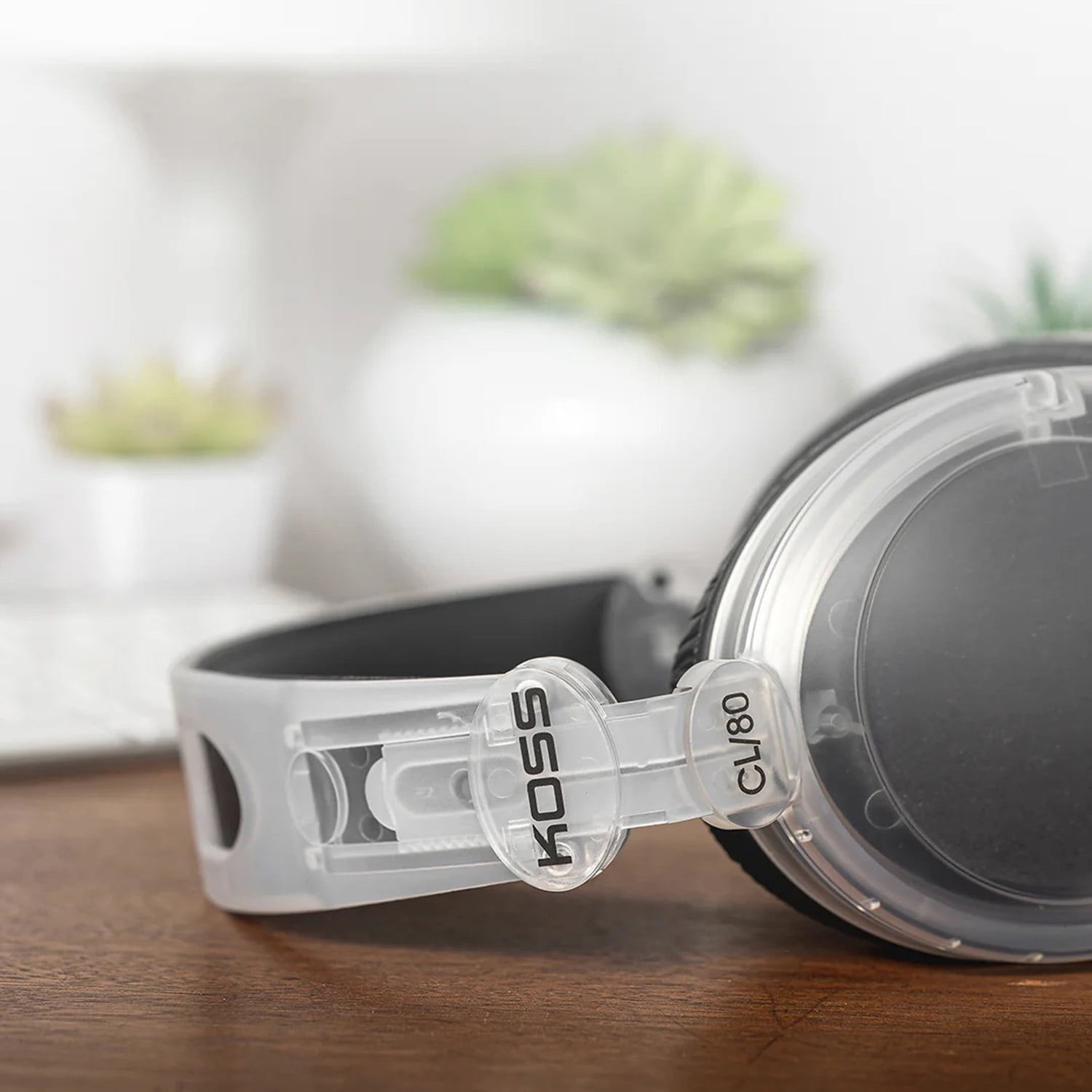 Koss CL-80 Full-Size Over-Ear Headphones, Retro Style, Clear, 182270