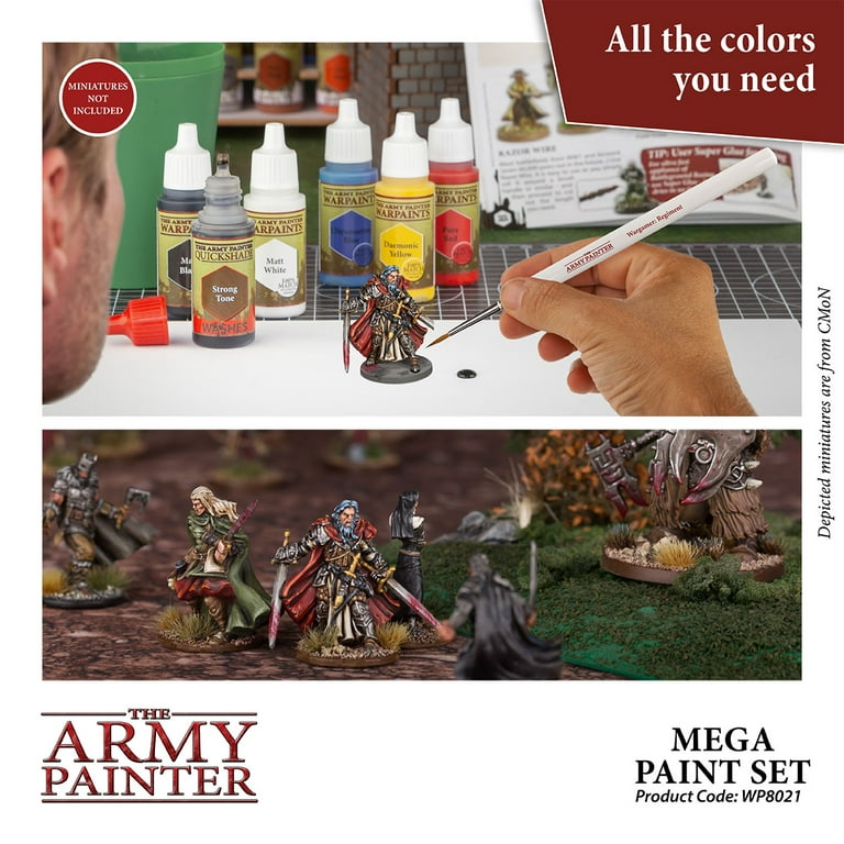 The Army Painter Mega Paint Set WP8021 - Warpaints Miniature Painting Kit -  Model Paint Set 