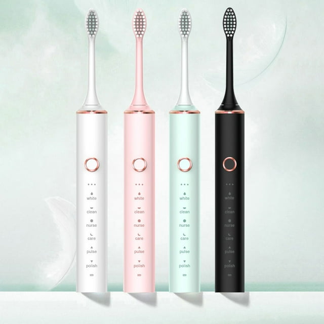Cepillo de dientes eléctrico con 6 modos y 4 cabezales de cepillo - 22000/minuto, impermeable IPX7, recargable USB, batería de 50 días