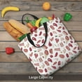 thumbnail image 5 of Honeii Different Meat Print Tote Bag, Reusable Grocery Shopping Bag,Shoulder Bag with Inner Pocket, 5 of 7