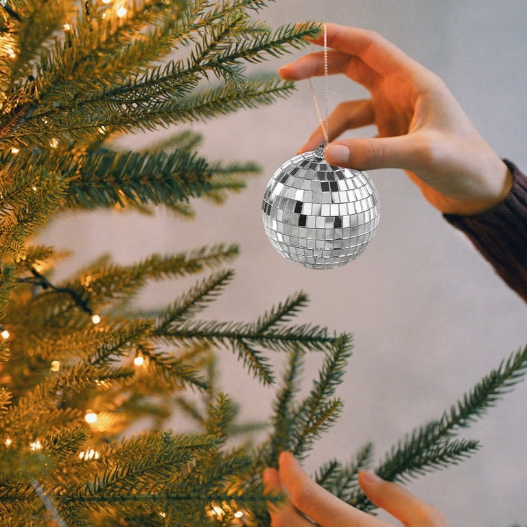 20-Pack Mini Silver Disco Balls – 1.2” Reflective Mirror Ball Pendants With Hanging Ropes, Perfect For Christmas Trees, Parties, Stage Props & Weddings