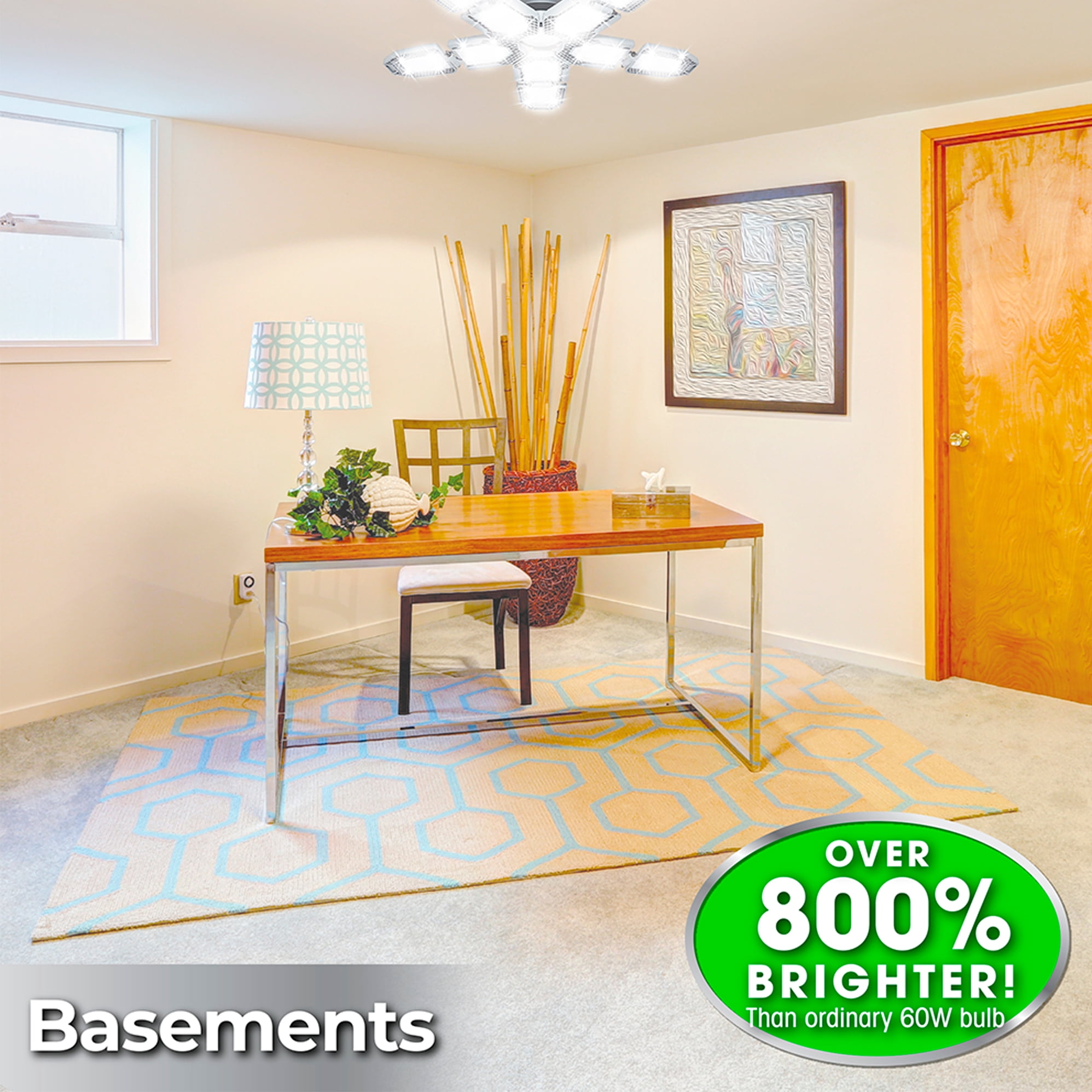 BEYOND BRIGHT 60-Watt Ultra Bright LED Light Bulb 6500K with 10 Adjustable Light Panels
