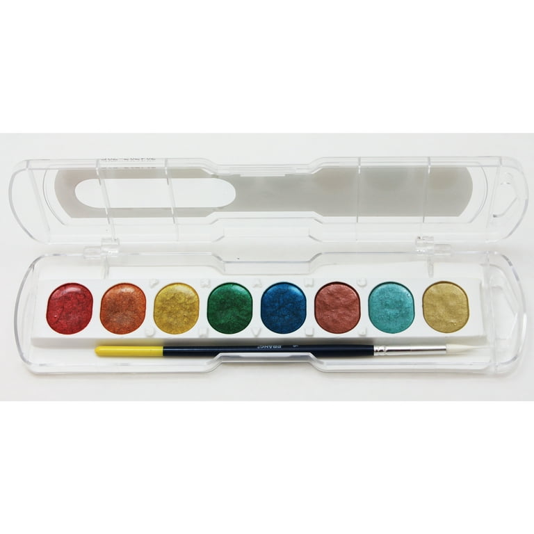 Prang Semi-Moist Washable Watercolor Paint with Brush Assorted Colors 16