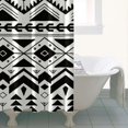 thumbnail image 5 of Small Stall Narrow Shower Curtain 36"W x 72"L – Tropical Bohemian Leaves, Mid-Century Abstract Boho Botanical Bathroom Decor, Vintage Floral Palm Leaf Pattern, Rustic Tribal Folk Style, 5 of 5