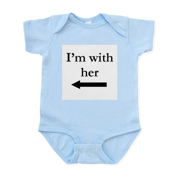 CafePress - I'm With Her Reverse Infant Creeper - Baby Light Bodysuit, Size Newborn - 24 Months