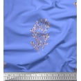 thumbnail image 3 of Soimoi Blue Cotton Voile Fabric Artistic Leaves Decor Fabric Printed Yard 56 Inch Wide, 3 of 3