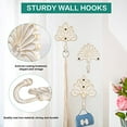 thumbnail image 3 of Sungmor Beautiful Shabby Chic Cast Iron Wall Hanging Hooks, 3PC Large & Heavy Duty Decorative Wall Coat Hooks, Pretty Antique White Wall Mounted Key Hooks, Scarf Bag Towel Hangers Wall Decoration, 3 of 9