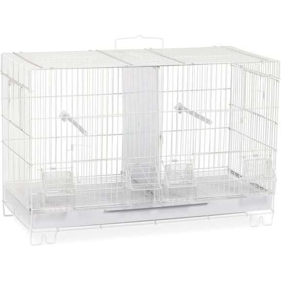 HomeStock Artisanal Artistry Bird Cage with Handcrafted Design, Intricate Details, Spacious Interior for a Stylish and Comfortable Home-Color:White,Size:Large