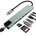 thumbnail image 1 of Hub USB-C Vrebrey 8 en 1 4K HDMI 85W PD USB-A USB-C, 1 of 6