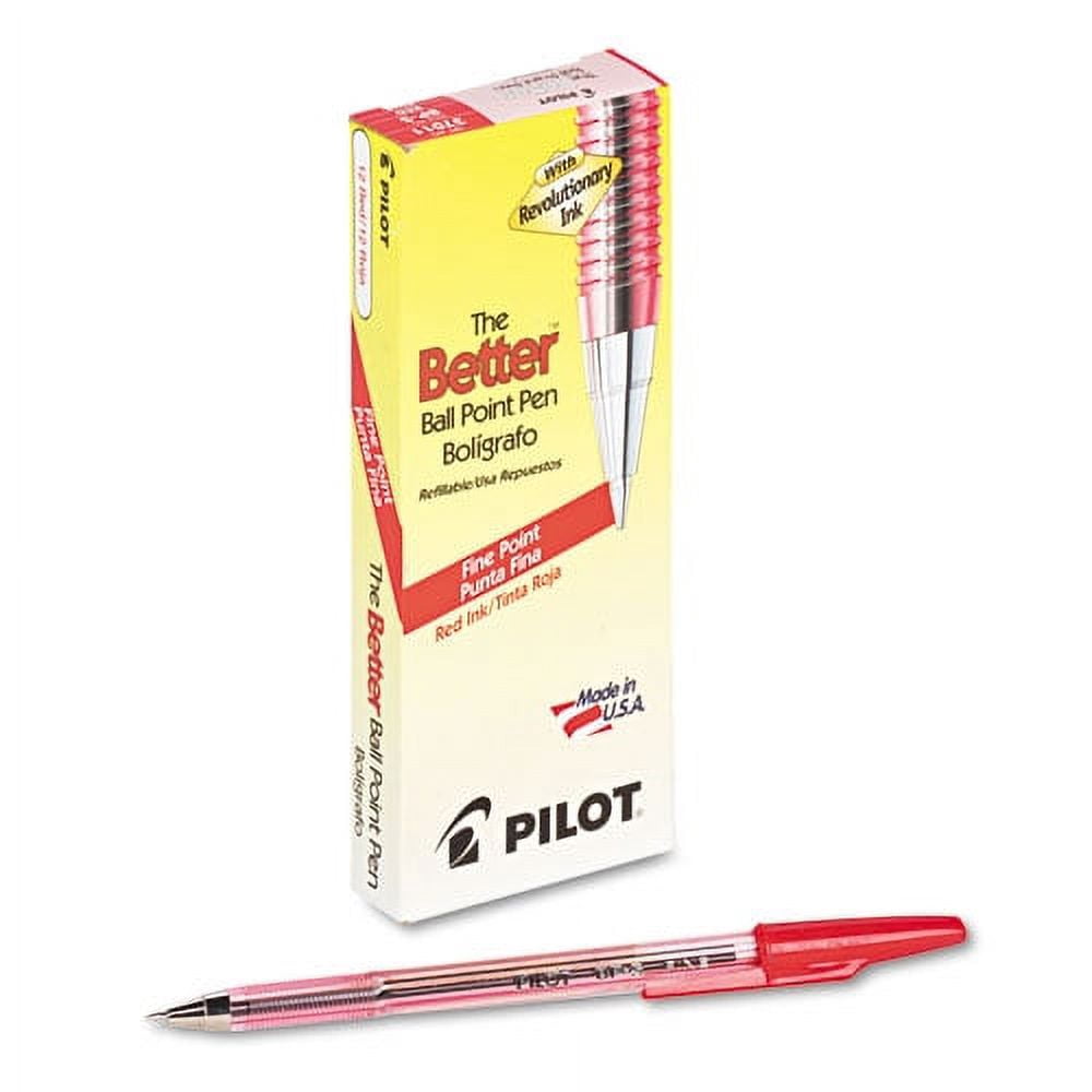 Better Ballpoint Pen, Stick, Fine 0.7 Mm, Red Ink, Translucent Red Barrel, Dozen | Bundle of 5 Dozen
