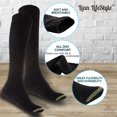 thumbnail image 5 of Meso Big Girl's Women's 5 Pairs Splendid Knee High Cotton Socks, Strong yet Soft, Cozy and Stylish Size 6-9 M158212 Black, 5 of 7