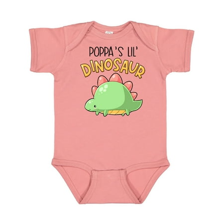 

Inktastic Poppa s Lil Dinosaur with Cute Stegosaurus Gift Baby Boy or Baby Girl Bodysuit