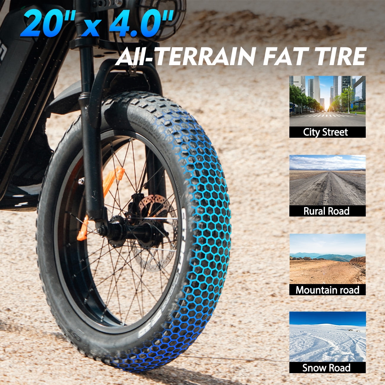 GugoIs 20" 4.0 Fat Tire Electric Bike for Adults, 1000W Peak Electric Dirt Bike, 48V 15.6Ah Battery E-Mountain Bicycle, Full Suspension, USB-A, off-road Ebike, UL2849