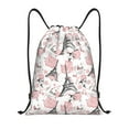 thumbnail image 1 of Saiise Paris Pattern Sports Drawstring Backpack - String Swim Gym Bag with Wet Proof Pocket for Women&Men-Small, 1 of 6