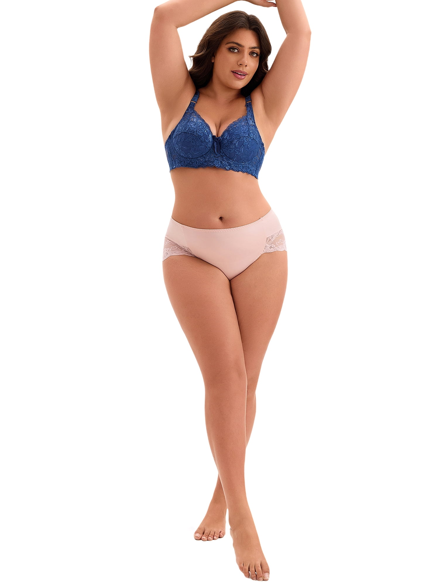 DARING DIVA Women's Bras Underwired Adjustable Straps Bralette Dark Blue 38 C