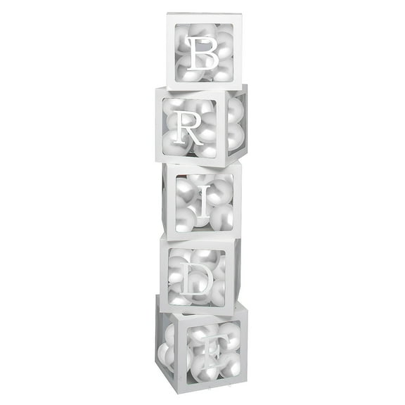 Fun Express 11 1/2" Silver Bride Cardstock Balloon Boxes with Balloons Kit – 77 Pieces