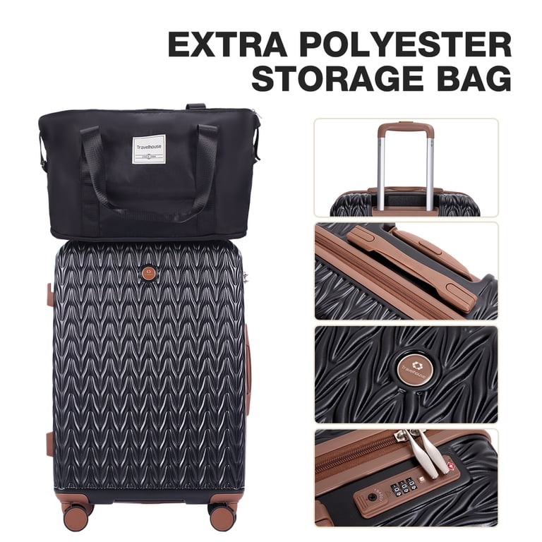 Travelhouse 3 Piece Hardside Luggage Set, Spinner Wheels, TSA Lock