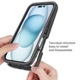 thumbnail image 3 of Allytech for iPhone 16 Case with Built-in Screen Protector, Clear Back Anti-Slip Rugged Two-Layer Protective Case for Apple iPhone 16, Black, 3 of 5