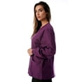 thumbnail image 2 of Just Love Women's Solid Scrub Jacket - Comfortable and Professional Uniform Coat (Eggplant, Small), 2 of 3