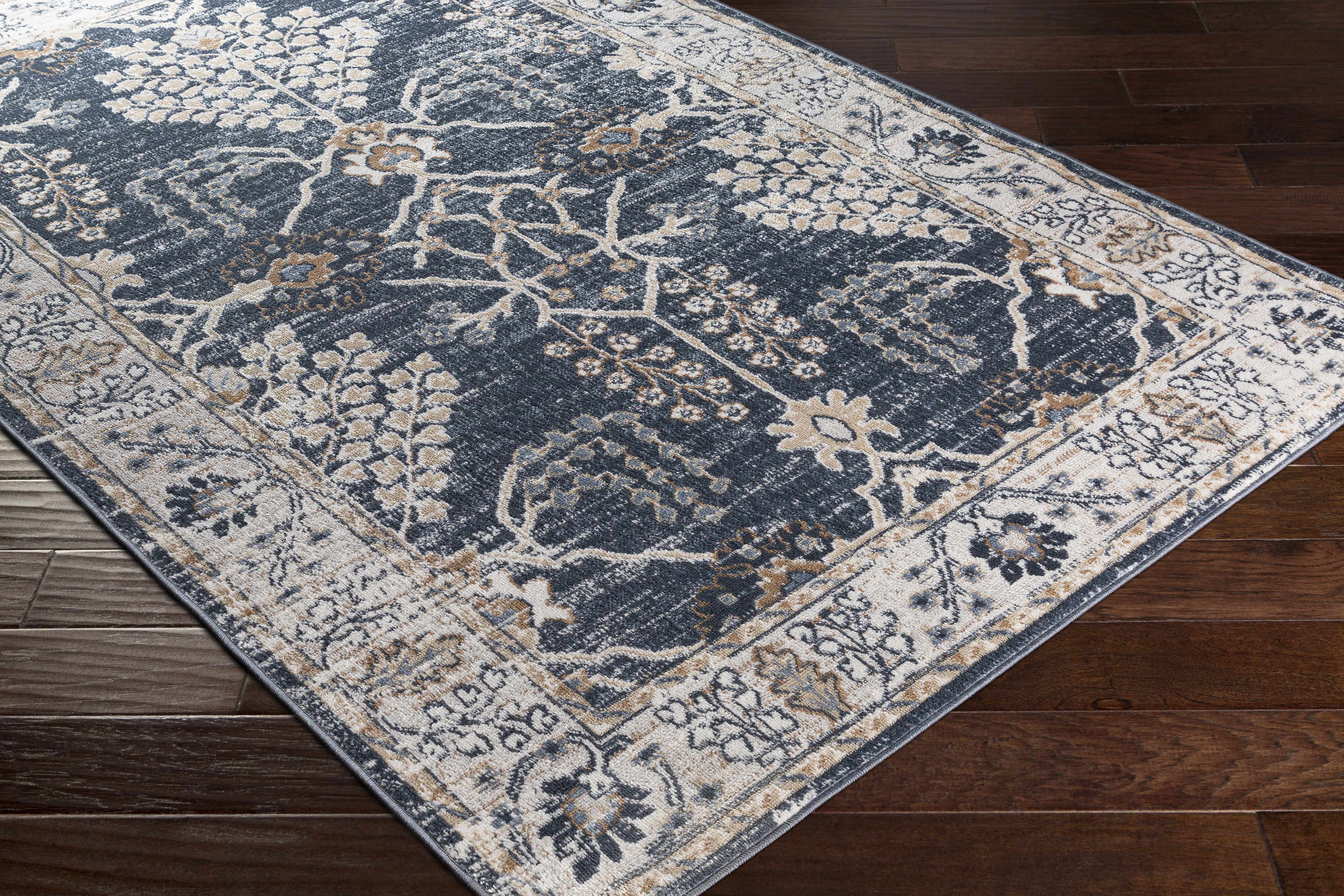 Hauteloom Scalby Living Room, Bedroom Area Rug - Blue, Beige - 7'9" x 9'6"
