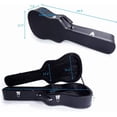 thumbnail image 2 of Acoustic Guitar Hard Case Fits 41-Inch Guitars, PVC Leather Covered Lightweight Hardshell Case with Plush Lining, Lock Latch for Storage & Travel, Black, 2 of 6