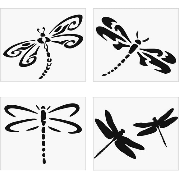 8 Sheets Dragonfly Car Sticker Self Adhesive Car Sticker Waterproof Vinyl Window Decal Vinyl Automotive Exterior Decoration Decals for SUV Truck Motorcycle Doors Walls Laptop Black DIY