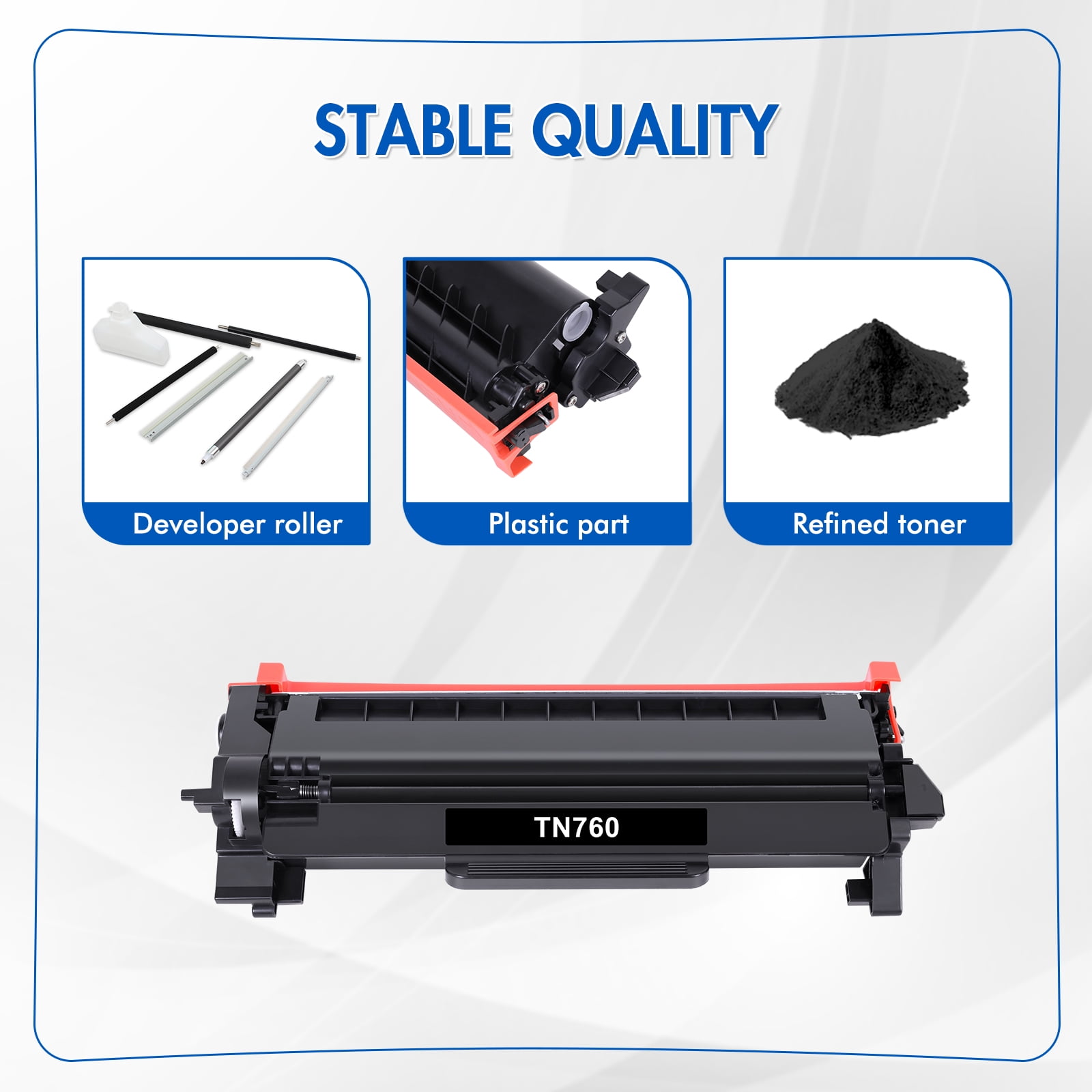 TN760 TN730 Toner Cartridge Compatible for Brother TN-760 TN760 TN 730 DCP-L2550DW HL-L2350DW HL-L2395DW HL-L2390DW HL-L2370DW MFC-L2690DW MFC-L2717D MFC-L2750DW Printer Ink (Black, 3-Pack)