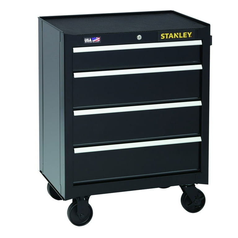 Stanley 300 Series 26in 4 Drawer Rolling Tool Cabinet Mobile Mechanic Toolbox with Wheels Black Walmart