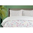 thumbnail image 4 of Ambesonne Pastel Duvet Cover Sets, Cosmetic Sketches and Hearts, 2-King, Pale Grey and Multicolor, 4 of 7