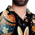 thumbnail image 5 of Easter Men's Short Sleeve Hawaiian Poplin Shirt - Casual Printed Button Down Summer Beach Shirt for Men, 5 of 6