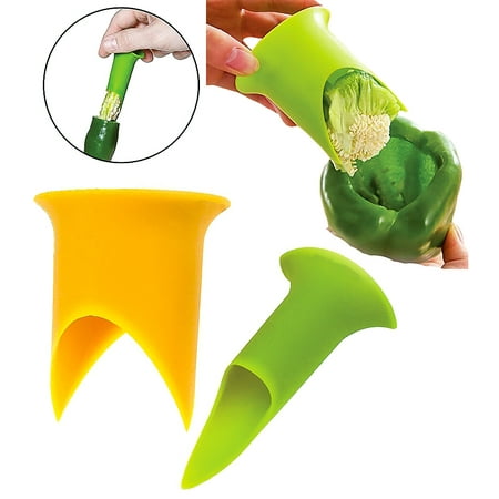 Tomato Jalapeno - 2 pcs Pepper Corer Twist to Core & Seed Stuffed Bell Chili Jalapeno Cut Small Large Tomato Slice Remover Bright Kitchen