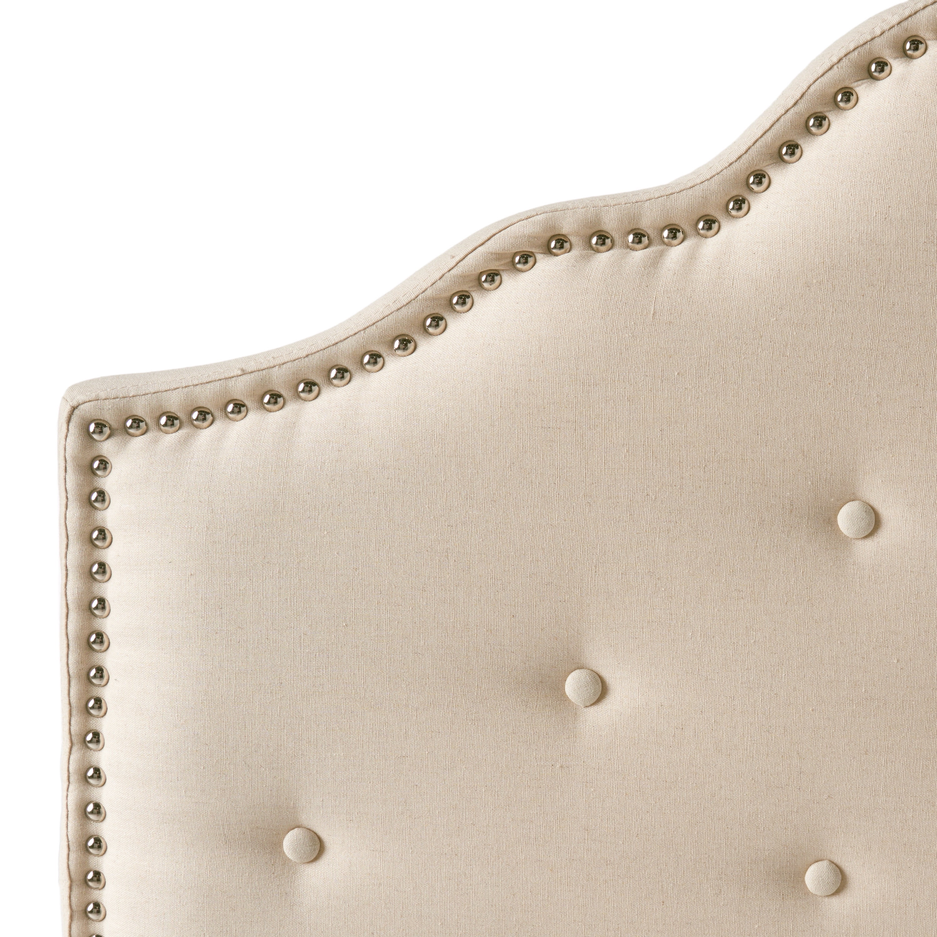 Noble House Samson Beige Fabric Queen/Full Headboard