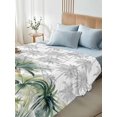 thumbnail image 5 of Summer Tropical Leaves Flat Sheets Only Full Size, Soft Breathable Bed Top Sheets for Mattress, Green Botanical Palm Trees Luxury Bedding Flat Sheets for Home Hotel Bedroom Bed Protection, 5 of 9