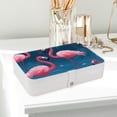 thumbnail image 6 of Flamingo PU Leather Necklace Organizer Jewelry Box Earring Organizer with Removable Compartment, Portable, 6 of 6