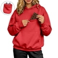 thumbnail image 2 of Xijirk Women Hoodies for Women Oversized Pullover Sweatshirt with Hidden Earphone Pocket for Daily Casual Wear,Red,4XL, 2 of 8