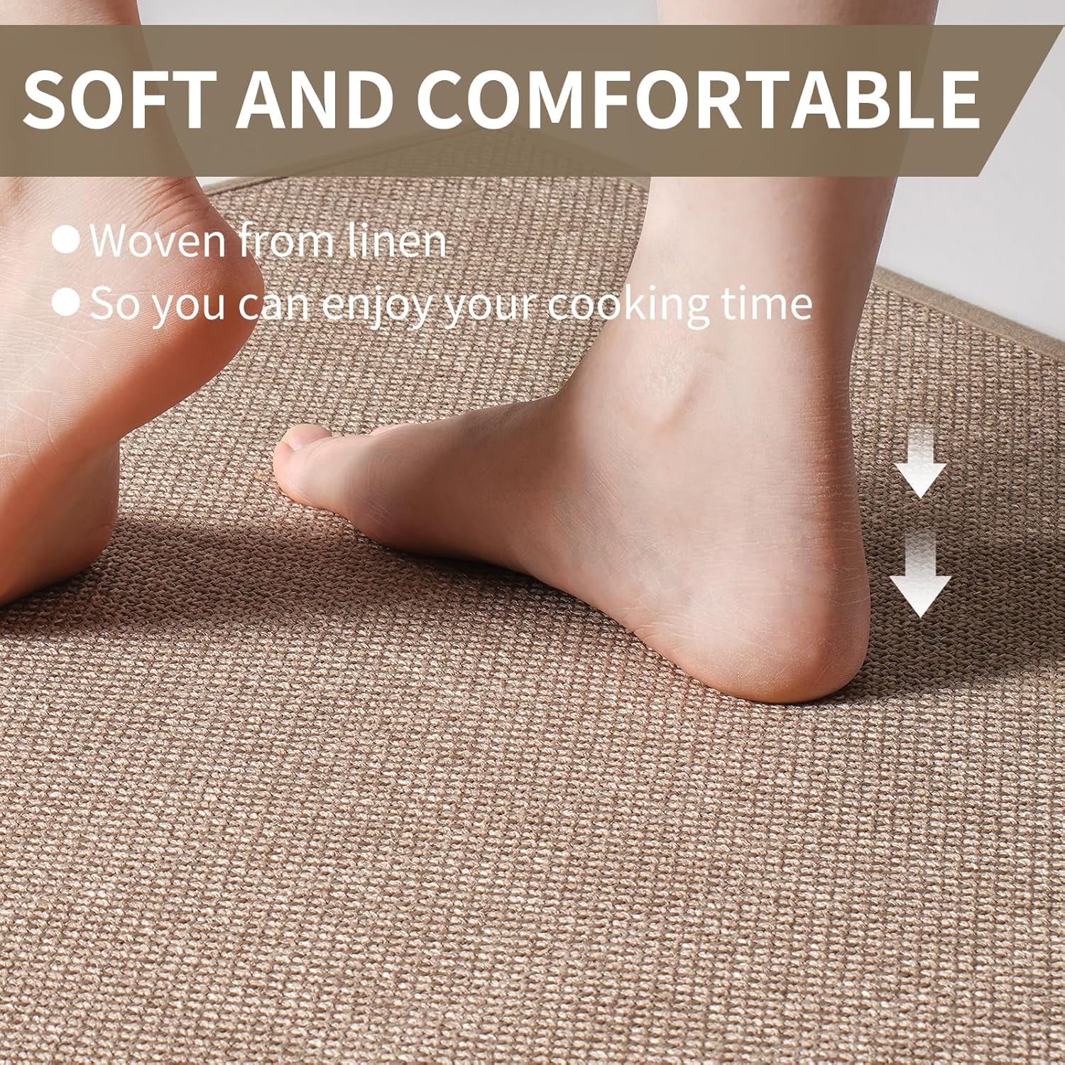 Kitchen Rugs and Mats Non Slip Washable, 17"x47" Brown Absorbent Runner Rugs for Kitchen, Front of Sink, Kitchen Mats for Floor，Easy to Clean and Maintain Kitchen Floor mat