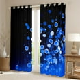 thumbnail image 2 of Erosebridal Geometric Honeycomb Curtains for Living Room,Black Blue 30%-50% Blackout Curtains Set of 2 (38x45),Gradient Hexagon Curtains and Drapes (38x45),Ombre Bedroom Decorative, 2 of 6