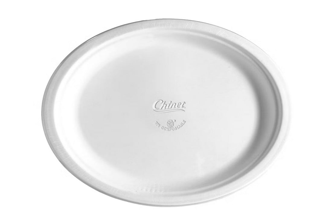 (5 pack) Chinet Classic® Premium Disposable Paper Sampler Platters 10in x 71/2", White, 30 Count