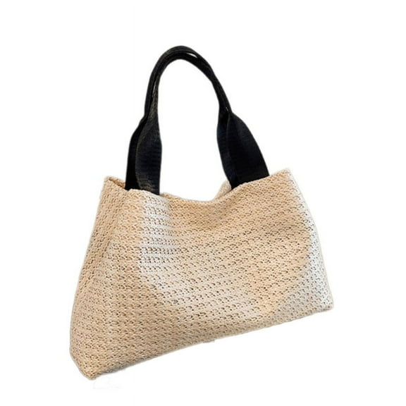 Fashion Woven Straw Handbag Beach Holiday Casual Shoulder Bag with Top Handle