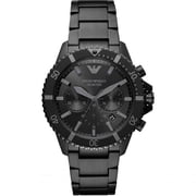 Emporio Armani Diver Black Stainless Steel Chronograph Mens Watch