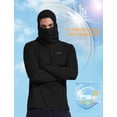 thumbnail image 4 of BALEAF Men's Sun Protection Hoodie Shirt UPF 50+ Long Sleeve UV SPF T-Shirts with Mask Rash Guard Fishing Lightweight Black XS, 4 of 5
