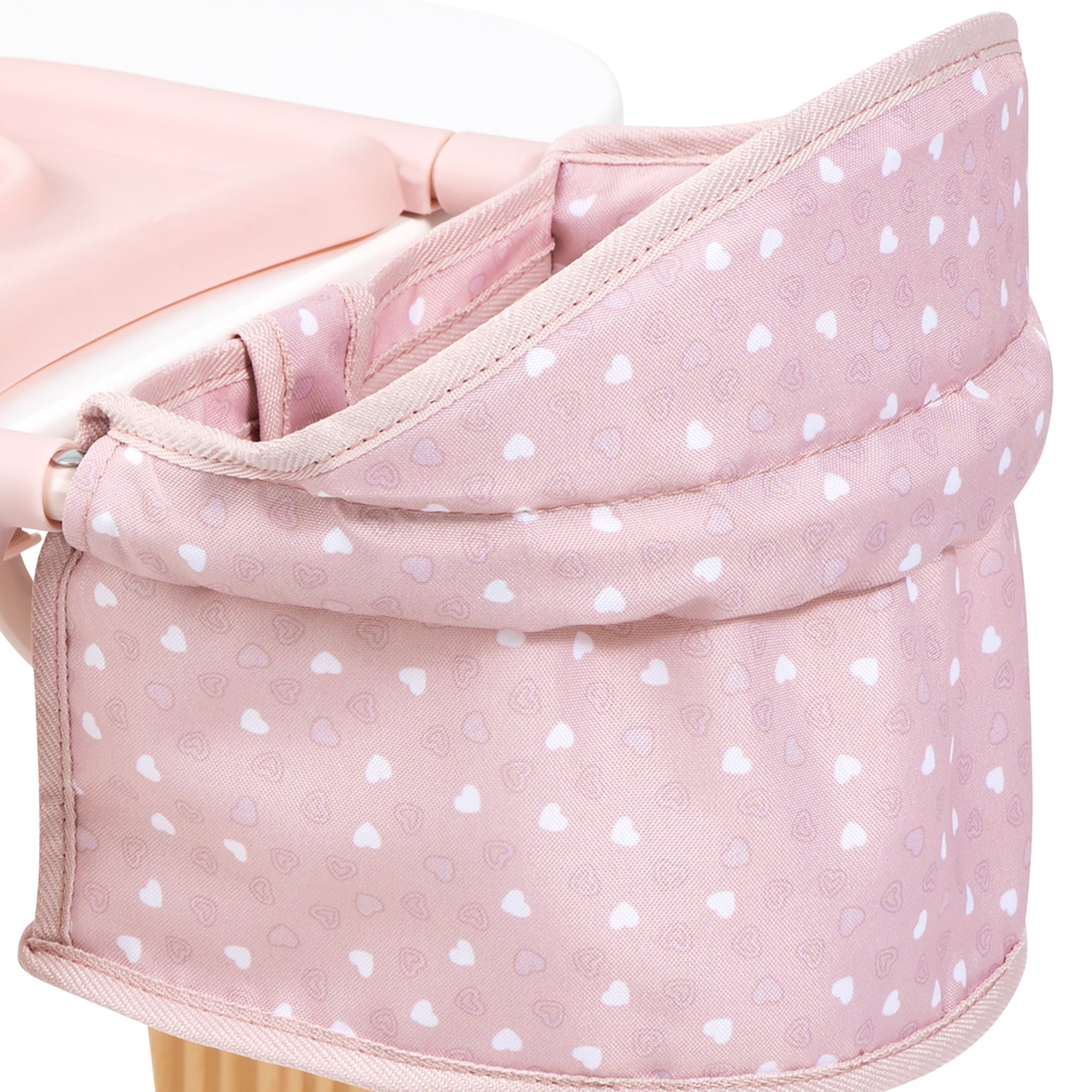 Bayer Design: Doll Table Seat - Soft Pink & Polka Dot - Attach To Table, Dining Tray, Feeding Center, Foldable, Toy Accessory Fits 18" Dolls, Kids 3+