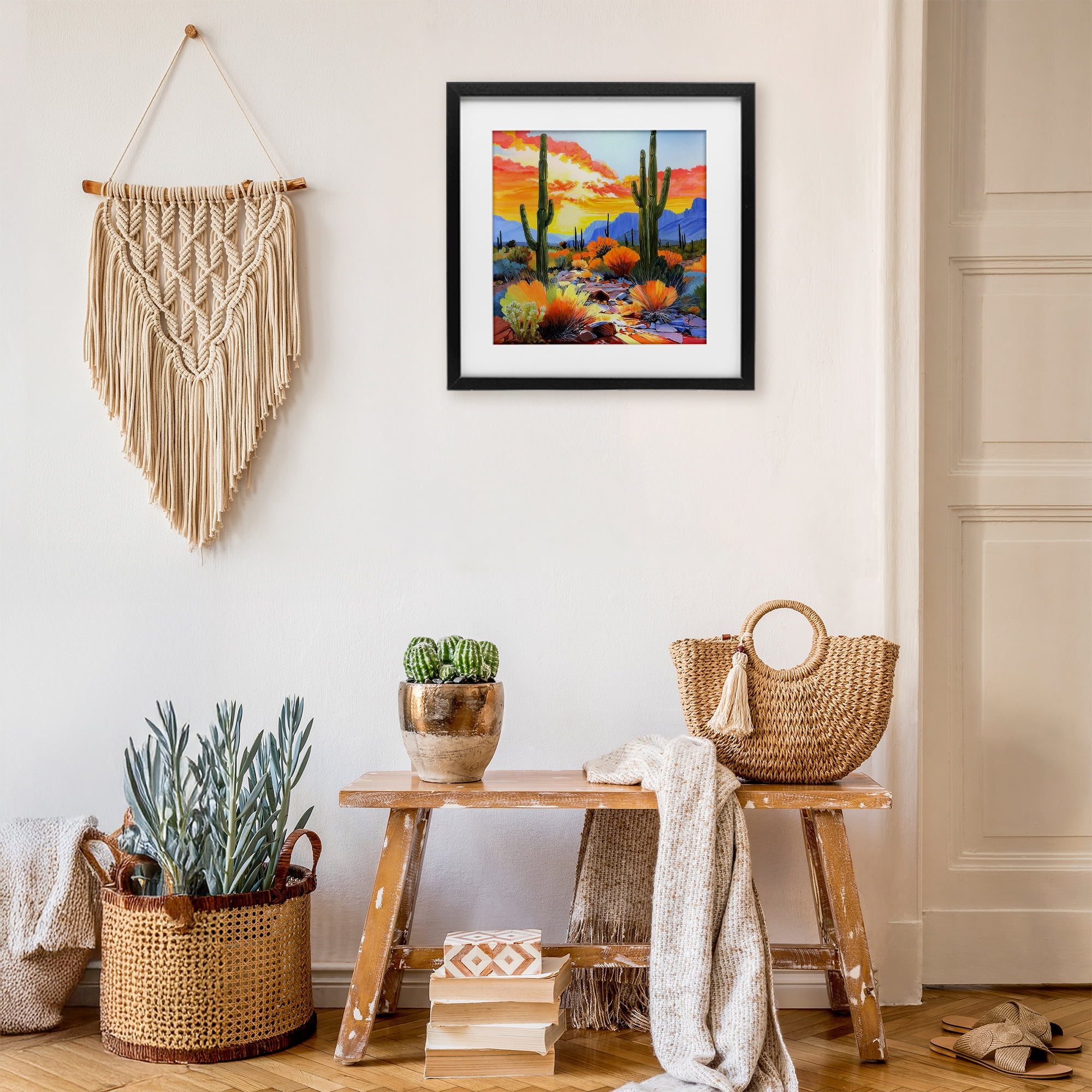 Stupell Industries Desert Splendor Cacti Black Framed Print Under Glass, design by John Jaster