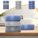 thumbnail image 1 of Set de toallas absorbentes blandas pack de 4 | Toallas faciales de poliéster de 75x35 cm, de secado rápido, bordes duraderos con doble costura | Gris Azul Multicolor | Uso del spa del baño, 1 of 6