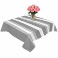 thumbnail image 2 of Grey White Ombre Stripe Table Cloth Waterproof Tablecloths, Farmhouse Modern Art Striped Tablecloth Dining Table Cover for Kitchen Party Tabletop Outdoor, Square Tablecloth 60x60 Inch, 2 of 9